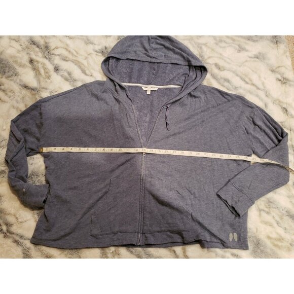 Victoria Secret LOVE Full Zip Hoodie Med Navy Blue Pockets Activewear Angels - Picture 6 of 8